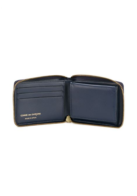 zip wallet unisex brown in leather COMME DES GARÇONS WALLET | SA7100NAVY